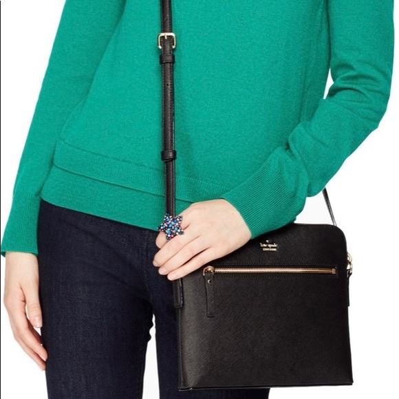 Kate Spade Zana Black Crossbody Purse with phone charger - Picture 2 of 7